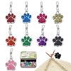 Glitter Powder Dog Paw Print Knitting Tool Alloy Needle Cap HJEW-NB00141-1