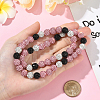 1Pc Polymer Clay Rhinestone Round Beaded Stretch Necklaces NJEW-SP0001-14J-4