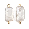 Natural Freshwater Pearl Keshi Pearl Rectangle Connector Charms STAS-D378-18G-1