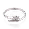 304 Stainless Steel Cuff Rings Components STAS-N113-08P-2
