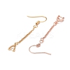 12Pairs 4 Colors Brass Real 18K Gold & Rose Gold & Platinum & Silver Plated Earring Hooks KK-LS0001-16-5