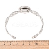304 Stainless Steel Coffee Bean Chain Cuff Bracelet Blanks with Flat Round Bezel Settings SA-CBA4160-02C-P-3
