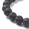 Natural Lava Rock Beaded Stretch Bracelet BJEW-TA00094-5