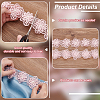 Organza Lace Trim with Resin Imitation Pearl Beads OCOR-WH0085-53A-4