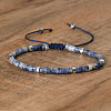 Natural Blue Spot Jasper Beaded Braided Bracelets QH4784-26-1