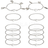 12Pcs 304 Stainless Steel Twisted Curb Chains Bracelets BJEW-SC0001-61P-1