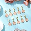 26Pcs Flat Round with Letter A~Z Alloy Enamel Pendant Decorations HJEW-JM02553-2