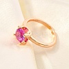 Lab-Grown Red Corundum/Ruby Finger Rings RJEW-R015-03G-3