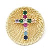 Brass Micro Pave Cubic Zirconia Pendants KK-S510-34G-02-1