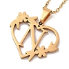 PVD Vacuum Plating 201 Stainless Steel Pendant Necklaces NJEW-R267-02N-G-4
