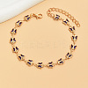 Bohemian Style Brass Enamel Butterfly Link Anklets WG8DE61-02-1