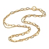 304 Stainless Steel Curb Chain & PaPerclip Chain 2-Strand OT Necklaces for Women NJEW-G193-02G-4