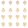 8Pcs 4 Styles Brass Micro Pave Cubic Zirconia Stud Earring Findings KK-YW0003-14-1