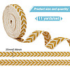 about 10.5~11 yards Ethnic Style Polycotton Jacquard Leaf Ribbons OCOR-GO0001-15C-2