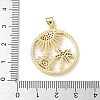 Brass Micro Pave Cubic Zirconia Pendants KK-P330-07A-G-3