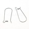 Tarnish Resistant 304 Stainless Steel Hoop Earrings Findings Kidney Ear Wires STAS-E009-4-1
