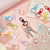 22Pcs 11 Colors Baking Paint Alloy Swivel Clasps KEYC-HS0001-08-5