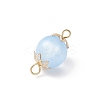 Dyed Natural Selenite Round Connector Charms PALLOY-JF04271-5