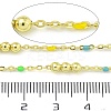 Brass Enamel Round Beaded Link Chain CHC-G022-07G-13-2