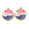 304 Stainless Steel Enamel Pendants STAS-U061-44G-1