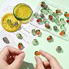 30Pcs 5 Colors Handmade Gold Foil Lampwork Glass Beads FOIL-CJ0001-14-4