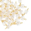 Glass Faceted Square Connector Charms KK-C097-09G-01-1
