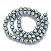 Electroplated Natural Lava Rock Beads Strands G-S352-30B-04-2