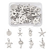 32pcs 8 Style Rack Plating Alloy Pendants FIND-EL0001-04-1