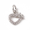 Brass Micro Pave Clear Cubic Zirconia Charms ZIRC-F132-38P-1