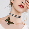 4Pcs 4 Styles Velvet & Imitation Leather Choker Necklaces NJEW-SC0001-73-6