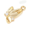 Brass Micro Pave Clear Cubic Zirconia Charms KK-G545-12G-2
