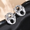 Oval 304 Stainless Steel Stud Earrings EJEW-A125-79A-P-2