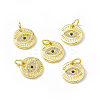 Rack Plating Brass Micro Pave Cubic Zirconia Charms KK-B065-01G-3