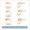 18Pcs 6 Style 304 Stainless Steel Adjustable Finger Rings Components STAS-UN0032-77-6