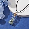 Glass Wish Bottle Pendant Necklace NJEW-JN04609-01-2