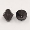 Faceted Bicone Transparent Acrylic Beads DBB6mm10-2