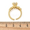 Round Brass Micro Pave Clear Cubic Zirconia Cuff Rings RJEW-C120-28G-5