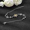 Brass Micro Pave Cubic Zirconia Link Bracelets BJEW-H639-06P-1