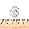 Mother's Day Brass Micro Pave Clear Cubic Zirconia Mother and Baby Heart Pendant Necklaces for Women NJEW-C085-01B-P-3
