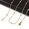 304 Stainless Steel Round Snake Chain Necklaces STAS-G244-88A-G-1