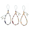 Natural Lapis Lazuli & Carnelian & Peacock Green Agate Mobile Straps HJEW-JM03425-2