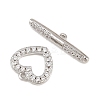 Heart Brass Micro Pave Clear Cubic Zirconia Toggle Clasps KK-G548-37P-2