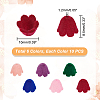 60Pcs 6 Colors Flocky Acrylic Beads MACR-PH0001-55-5