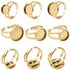 6Pcs 3 Styles 304 Stainless Steel Cuff Ring Settings STAS-BBC0008-14G-1
