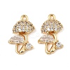 Brass Micro Pave Cubic Zirconia Pendants KK-C155-15G-01-1