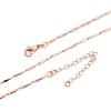 Brassl Twisted Bar Link Chain Necklaces for Men Women NJEW-G160-15RG-4