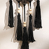 Bohemian Wooden Hamsa Hand with Tassel Pendant Decorations PW-WG49944-01-3