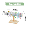 Velvet T-Bar Bracelet Display Stands  with Wooden Base BDIS-WH0010-03C-2