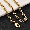 Brass Curb Chain Bracelets for Women Men BJEW-F494-01G-01-5