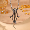 Vintage 304 Stainless Steel Three Snakes Pendant Necklaces for Men WG54BFC-01-1